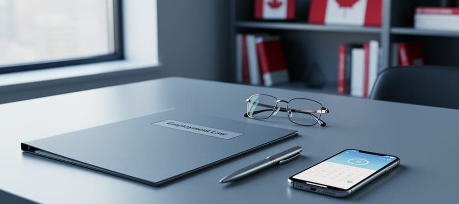 Modern office desk with legal documents and scheduling items representing an employment lawyer free consultation.